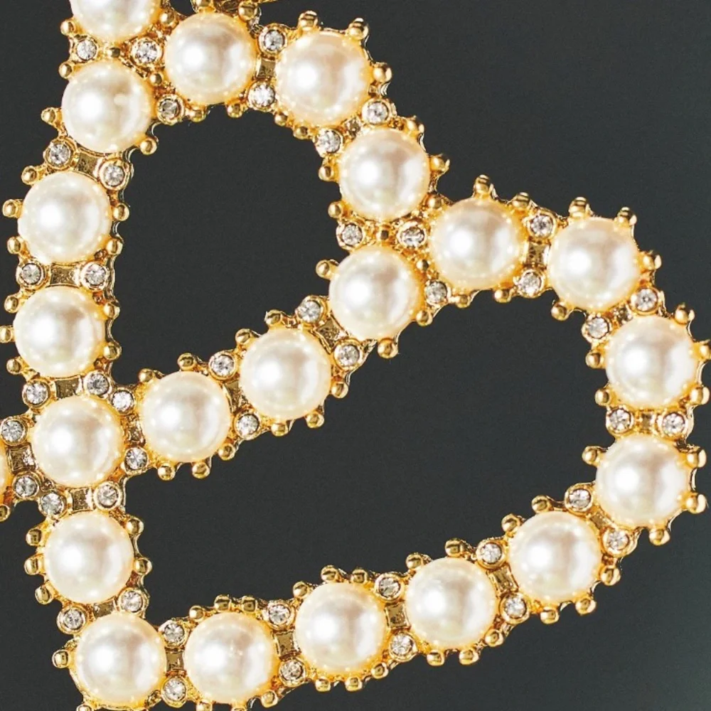 Pave Crystal & Gold Ornaments peace‎ and love dove